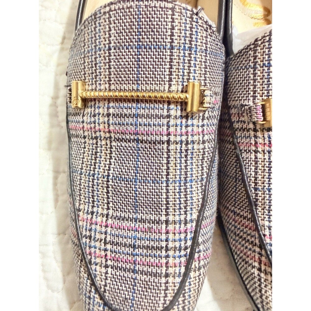 Sam Edelman Plaid Bit Loafer Flats Gray Fabric Almond Toe Slip On Size 9 EU 39 - Picture 11 of 11